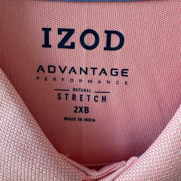 IZOD Advantage Performance Polo Stretch Size 2XB Pink NWT Short sleeve Preppy - Picture 4 of 10